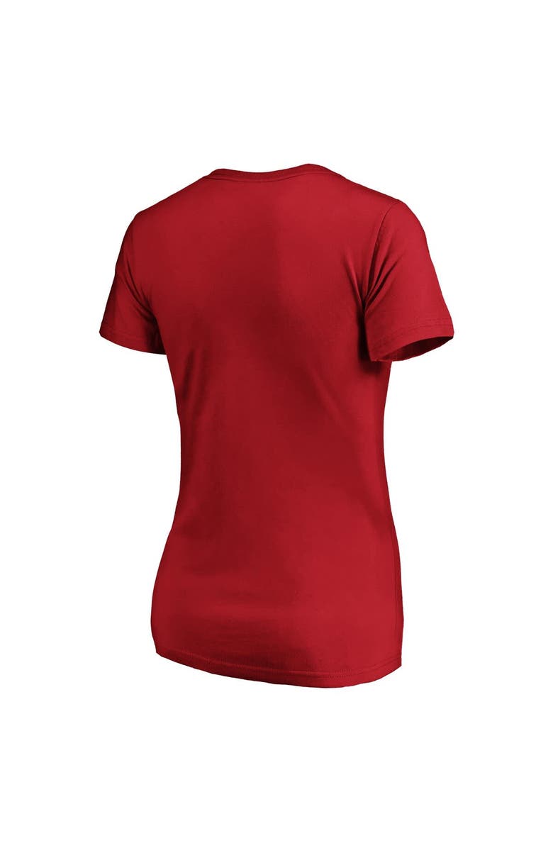 FANATICS Women's Fanatics Scarlet San Francisco 49ers Iconic Script State V-Neck T-Shirt, Alternate, color, Scarlet