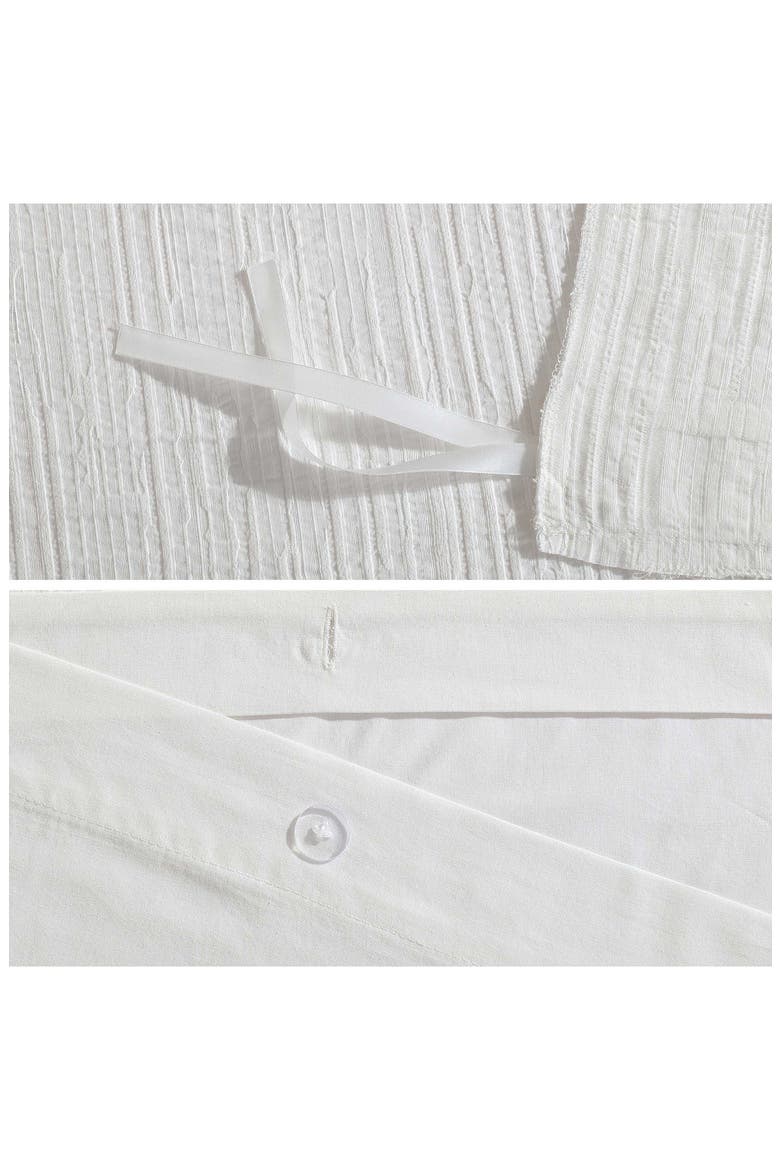 Bark Textured Duvet Set, Alternate, color, WHITE
