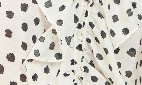 Friends Like These Spot Print Ruffle Top In White