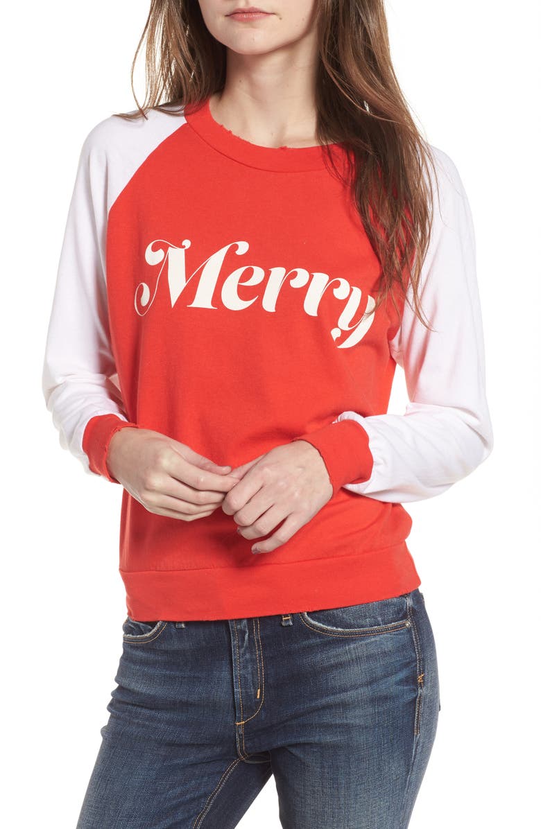 Wildfox Merry Sweatshirt, Main, color, 