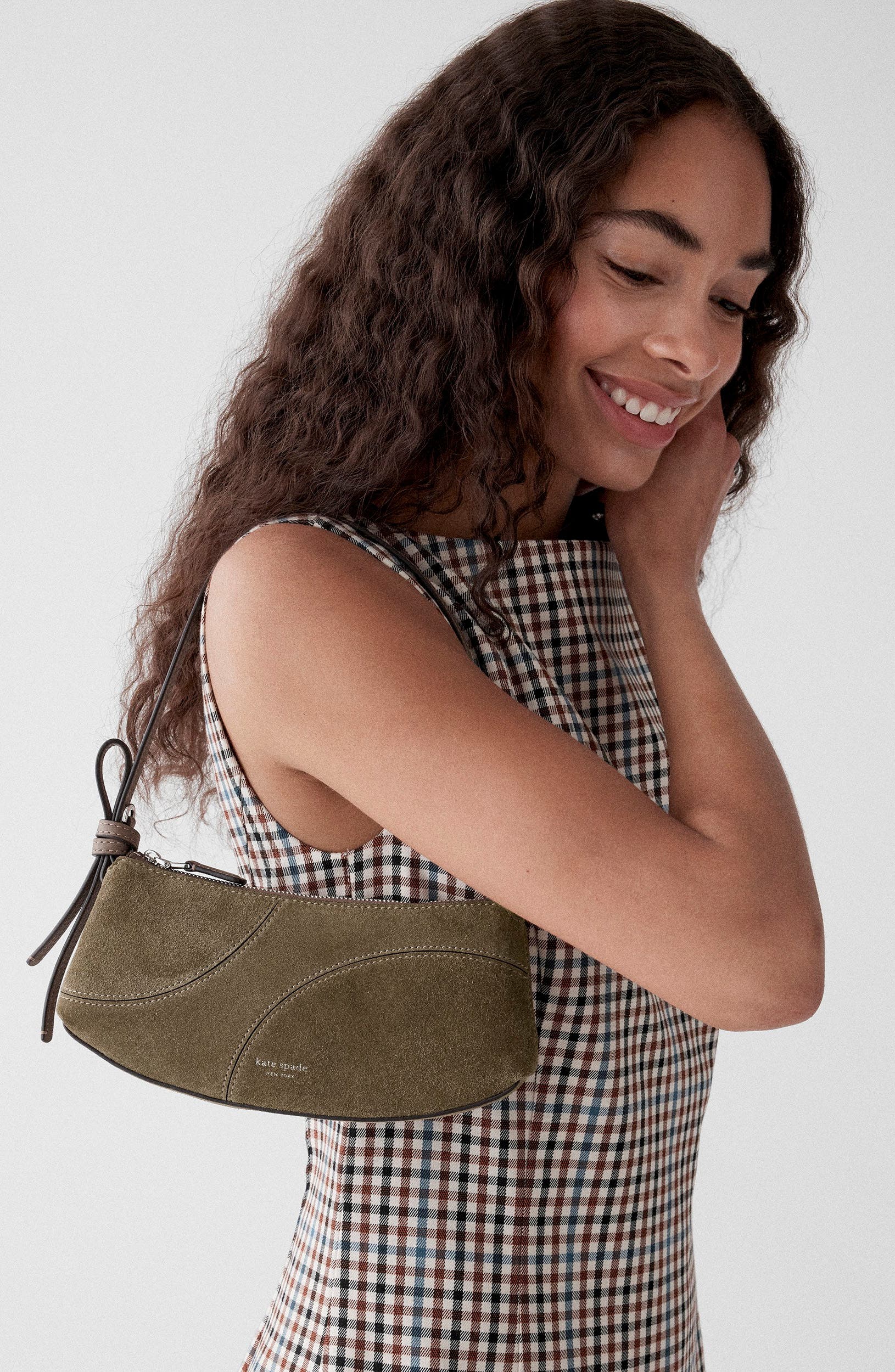 Loop Patchwork Suede Shoulder Bag, Alternate, color, DRIFTWOOD