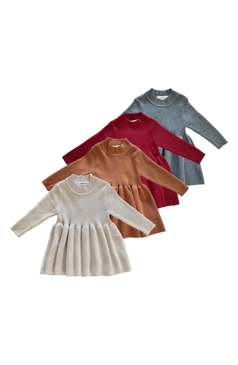 Ashmi & Co. Falyn Long Sleeve Cotton Sweater Dress, Alternate, color, Gray