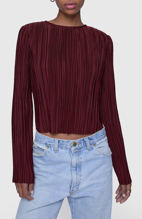 Rebecca Minkoff Calista Pleated Long Sleeve Top in Lacquer 