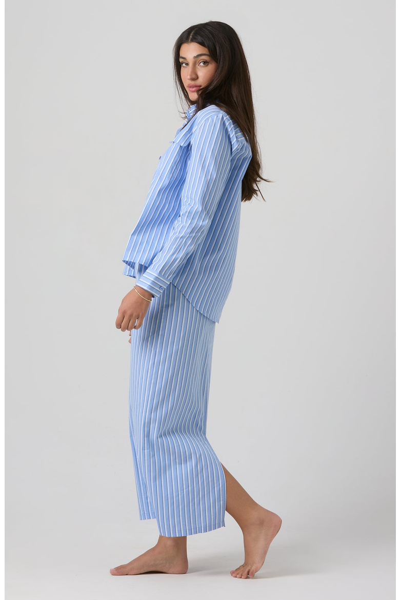 Amy Blouse, Alternate, color, Blue Pinstripe