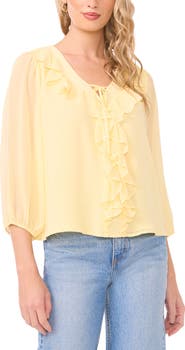 Vince Camuto Ruffle Chiffon Top