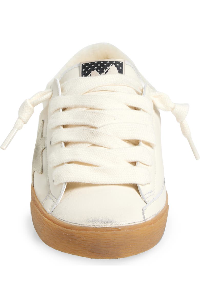 Golden Goose Super-Star Genuine Shearling Lined Low Top Sneaker, Alternate, color, Optic White