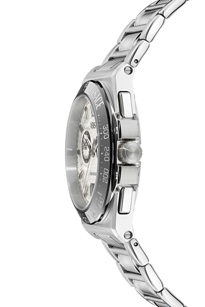 Greca Reaction Chronograph Bracelet Watch, 43mm, Alternate, color, STAINLESS STEEL
