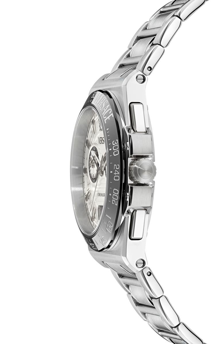 Versace Greca Reaction Chronograph Bracelet Watch, 43mm, Alternate, color,
