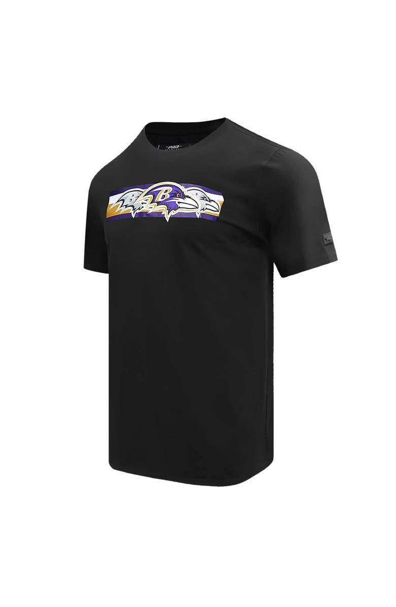 PRO STANDARD Men's Pro Standard Black Baltimore Ravens Retro Striper T-Shirt, Alternate, color, Black