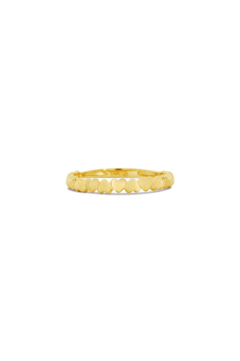 Gold Alternating Heart Band, Main, color, Yellow Gold