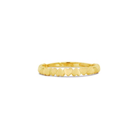 Gold Alternating Heart Band
