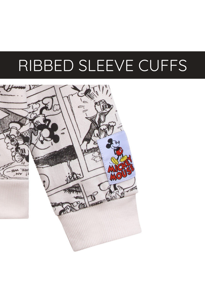 Mickey Mouse Fleece Zip-Up Hoodie, Alternate, color, Beige Comic Mickey
