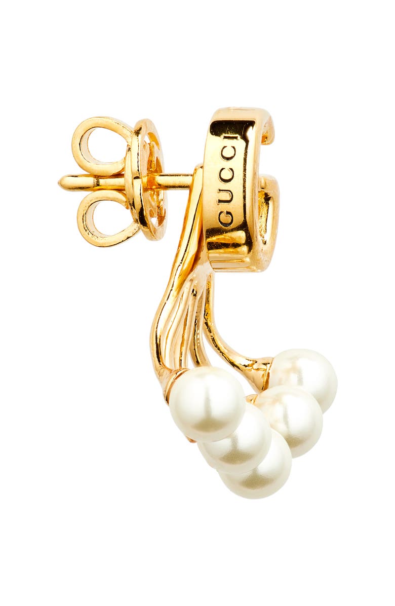 Gucci GG Marmont Faux Pearl Ear Jackets, Alternate, color, 