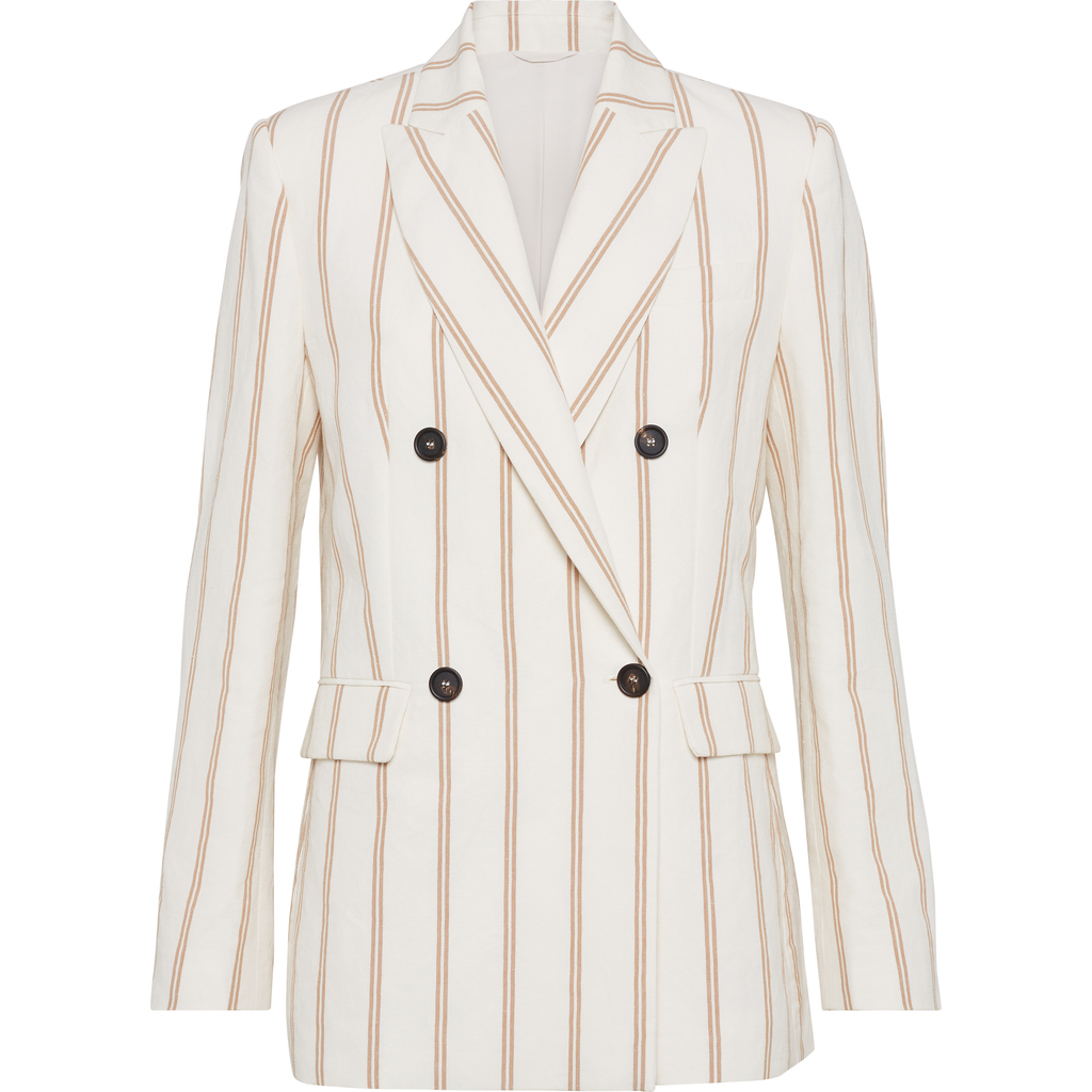 Brunello Cucinelli Regimental Panama Jacket In Panama