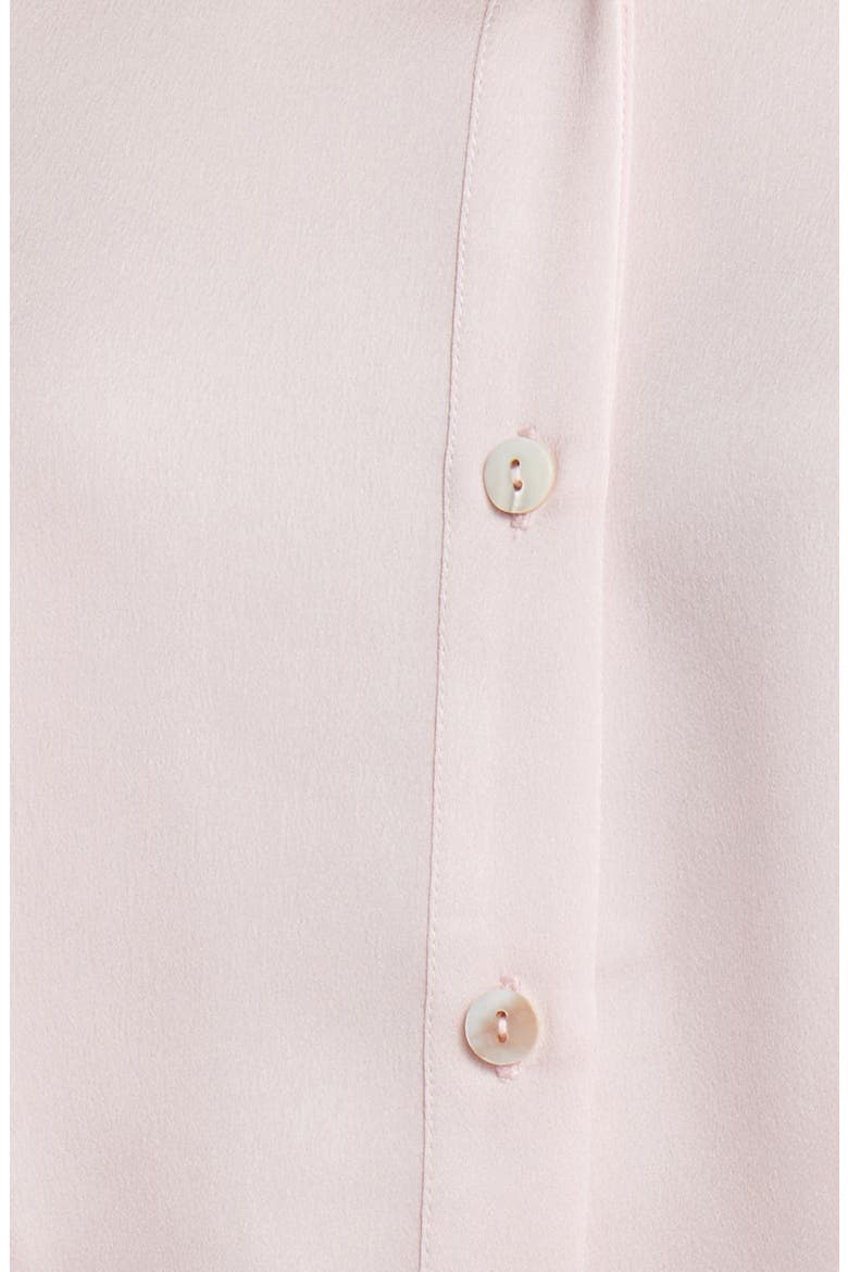 Ruffle Detail Crêpe de Chine Blouse, Alternate, color, ROSE PETAL