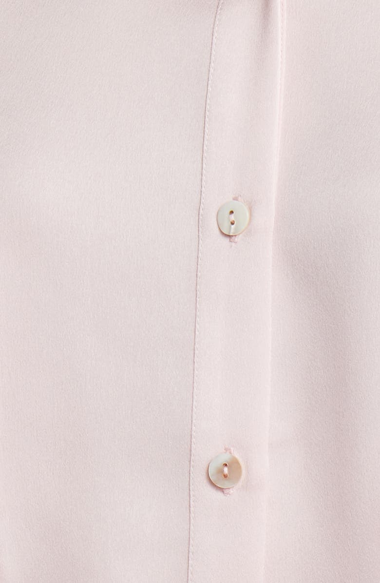 Misook Ruffle Detail Crêpe de Chine Blouse, Alternate, color, Rose Petal