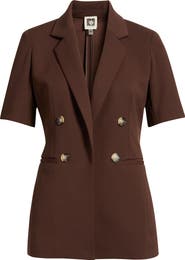 Anne Klein Short Sleeve Double Breasted Jacket