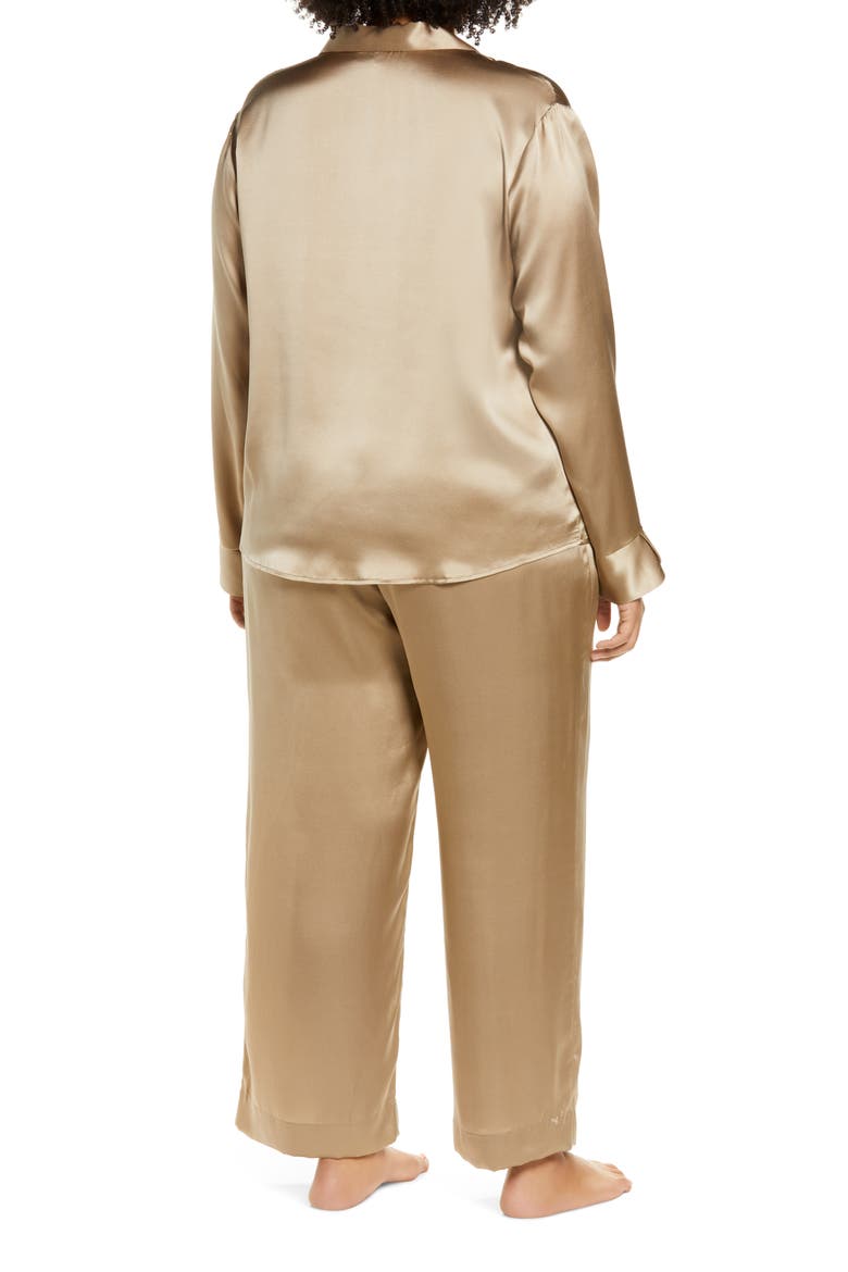 Women's Silk Pajamas, Alternate, color, TAN MINK