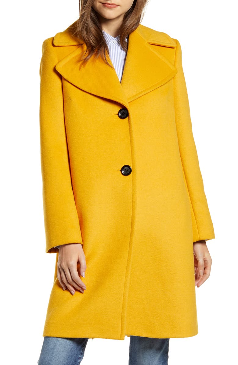 Sam Edelman Single Breasted Wool Blend Coat, Alternate, color, 