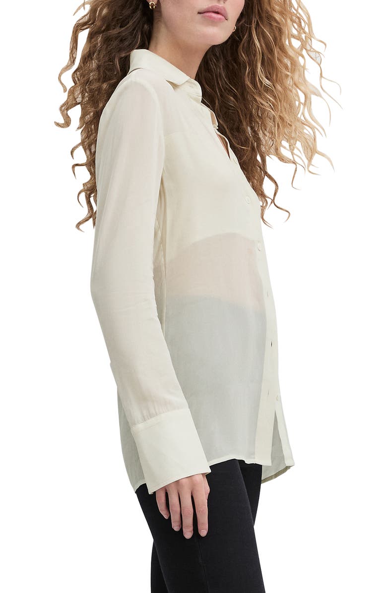 Favorite Daughter The Sheer Sophistication Button-Up Shirt, Alternate, color, Ivory