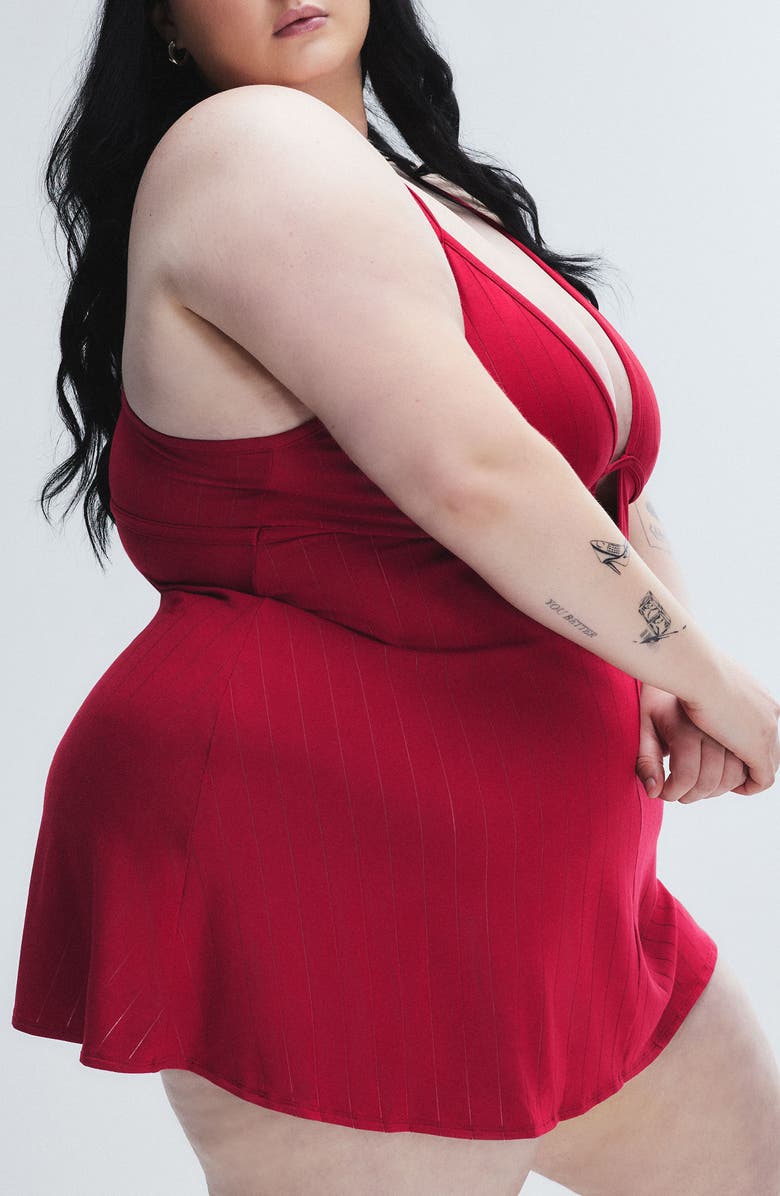 SAVAGE X FENTY Sleek Stitch Sleep Mini Slip, Alternate, color, Red Cognac