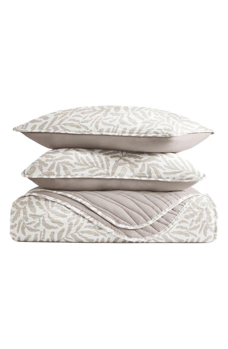 HOMESPUN Pattern Reversible Quilt & Sham Set, Main, color, Taupe