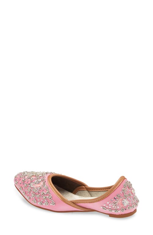 Fuchsia Embellished Jutti Flat