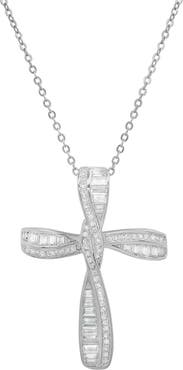 Queen Jewels Sterling Silver CZ Cross Necklace