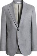 Peter Millar Hyperlight Soft Grey Houndstooth Check Wool & Linen Blend Sport Coat