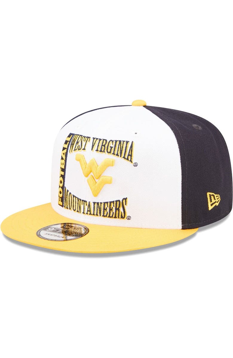 New Era Men's New Era White/Navy West Virginia Mountaineers Retro Sport 9FIFTY Snapback Hat, Main, color, Navy