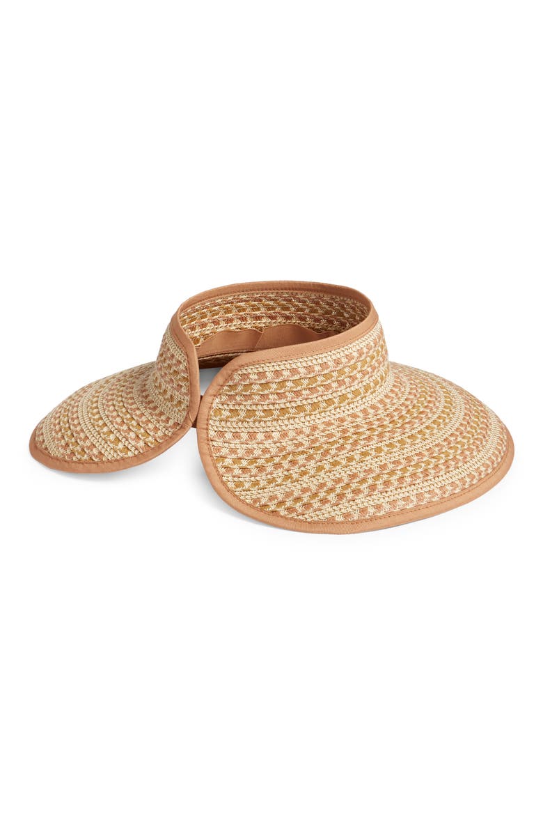Packable Full Brim Visor, Alternate, color, NATURAL LIGHT COMBO