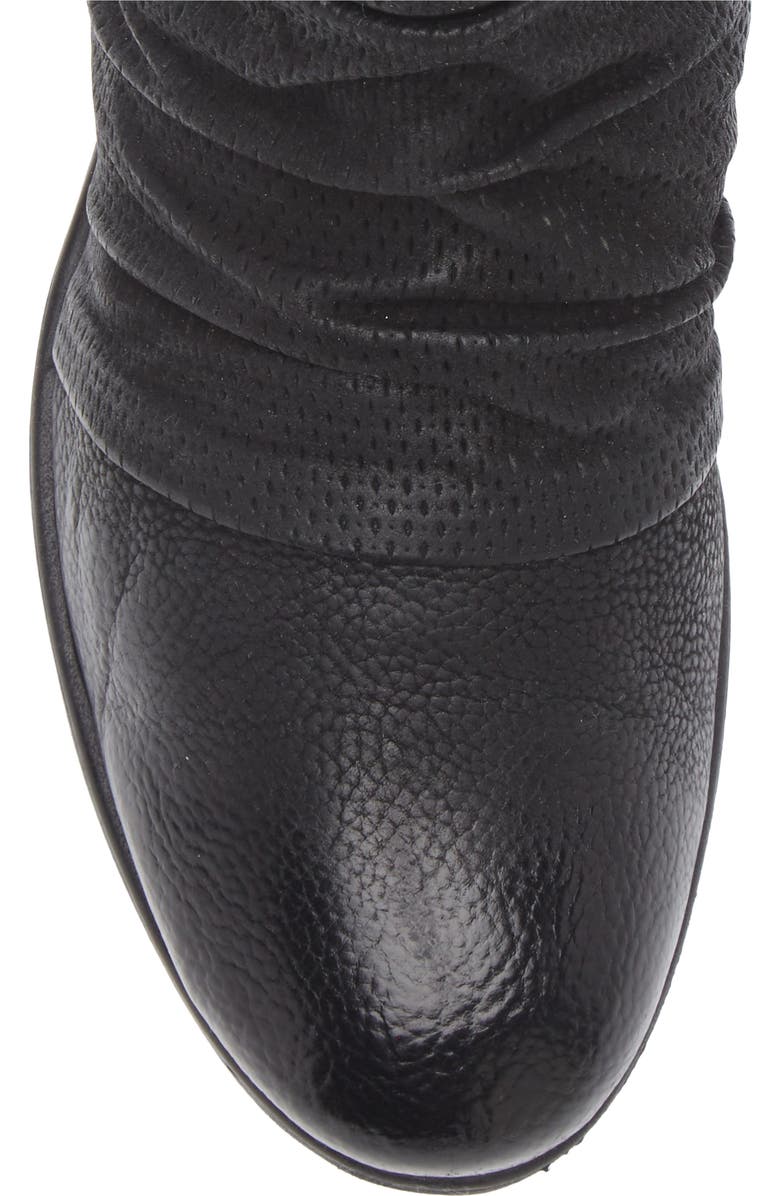 Miz Mooz Sallie Scrunch Leather Boot, Alternate, color, Black Leather