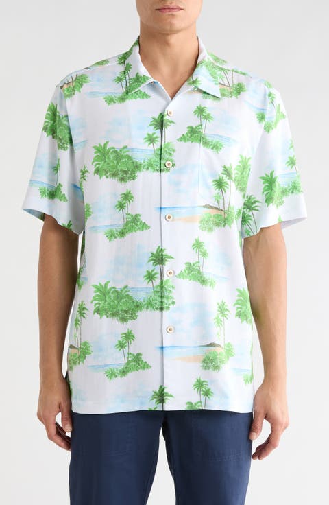 Coastal Ease Island Hues Short Sleeve Button-Up Shirt