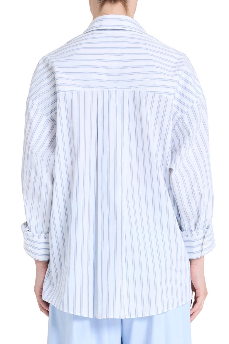 New Earl Stripe Cotton Button-Up Shirt, Alternate, color, WHITE / MIDNIGHT