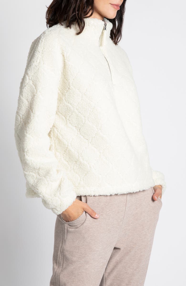 Thread & Supply Barbara Half Zip Fleece Pullover Jacket, Alternate, color, Cream