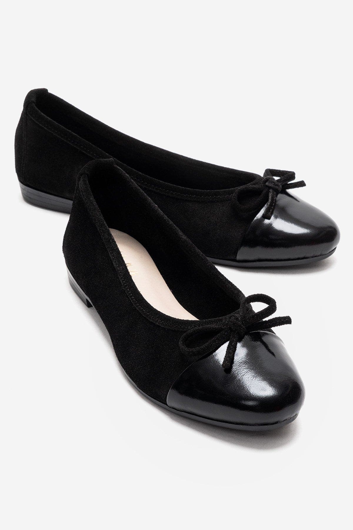 Forever & Always Shoes Boleo Leather Ballet Flat, Main, color, Black Suede