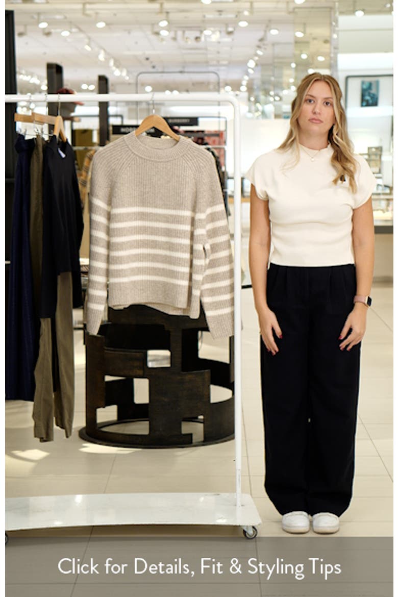 Irene Stripe Wool Blend Crewneck Sweater video