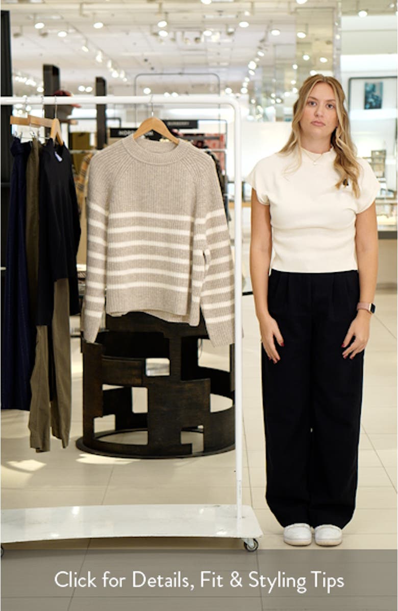 Irene Stripe Wool Blend Crewneck Sweater, sales video thumbnail