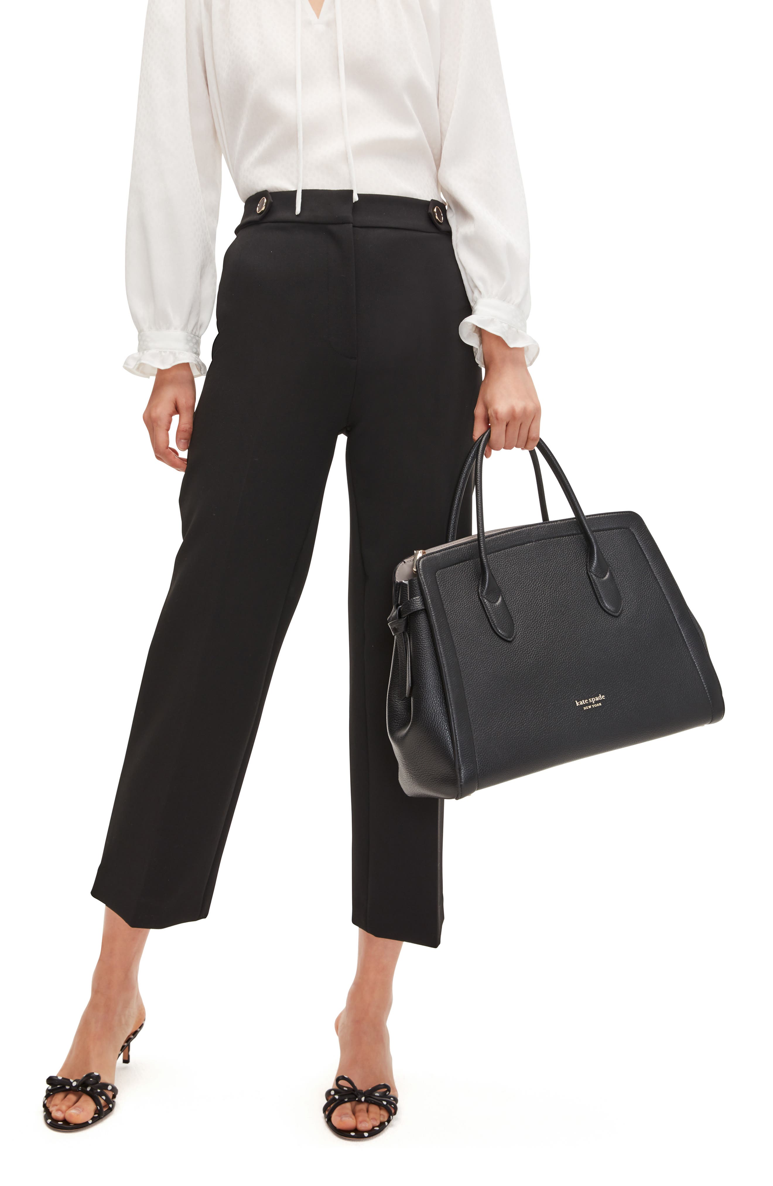 Kate Spade New York knott xl leather satchel, Alternate, color, 