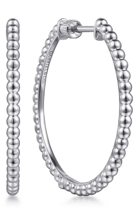Bujukan Sterling Silver Hoop Earrings, 30mm