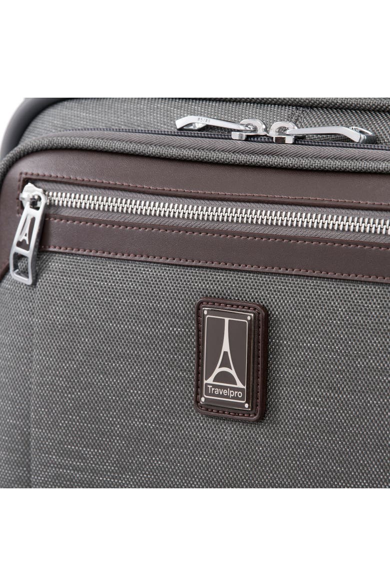 Platinum Elite 16" Underseat Spinner Tote Bag with USB Port, Alternate, color, Vintage Grey