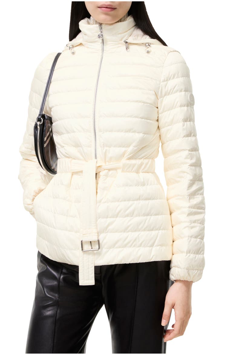 Nylon Amberley Puffer Jacket, Main, color, Tundra white