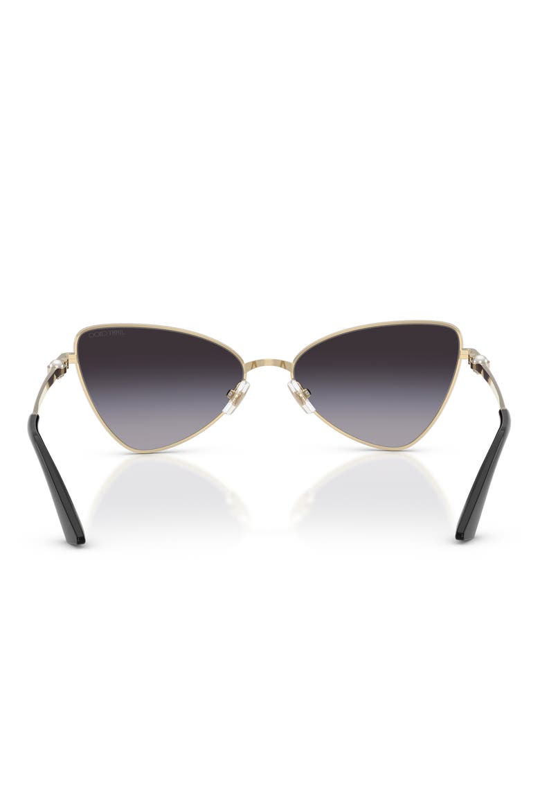 57mm Gradient Cat Eye Sunglasses, Alternate, color, PALE GOLD / GRADIENT GRAY