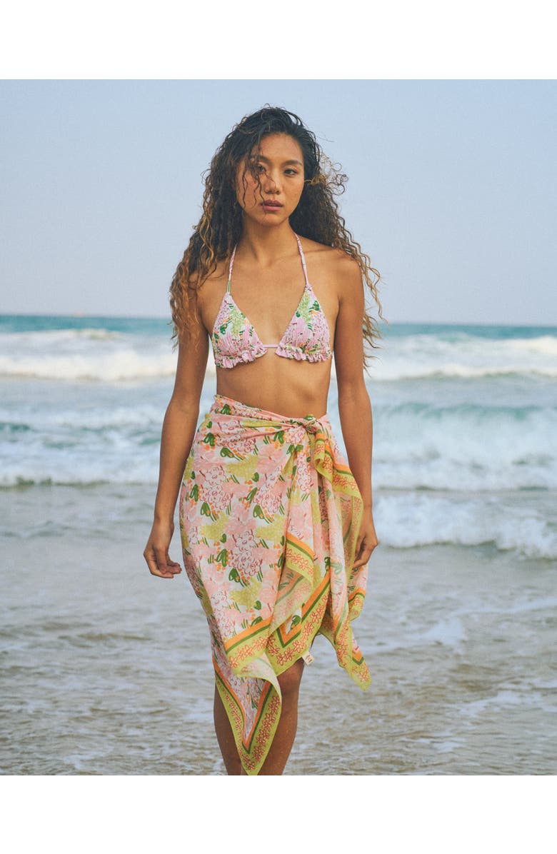 Lost Pattern "Le Jardin" Beach Sarong Wrap, Alternate, color, Pastel Blush