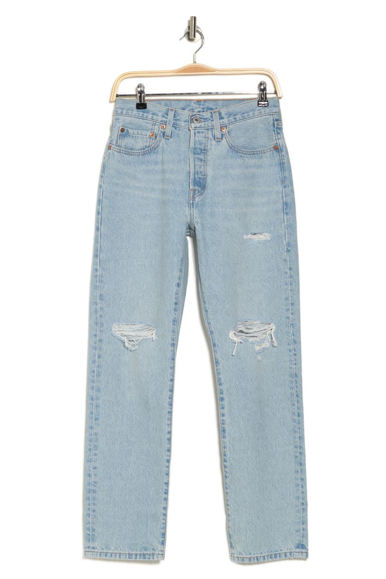 501® Ripped High Waist Straight Leg Jeans, Alternate, color, BRAGGADOCIOUS