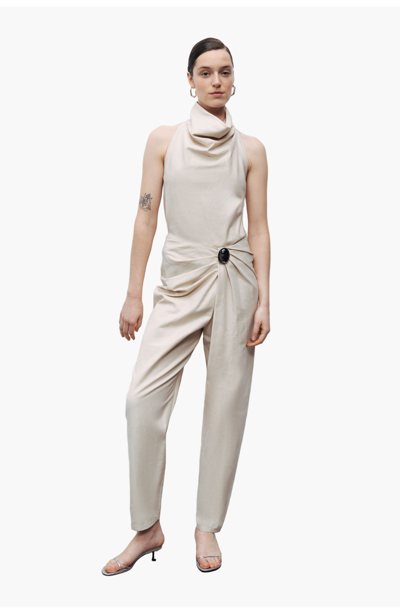 Nocturne Asymmetrical Draped Detail Pants, Main, color, 