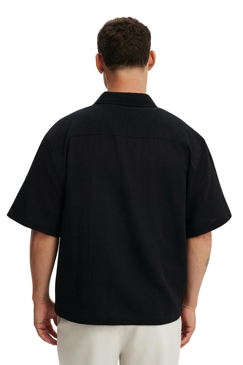 Men's Boxy Fit Short Sleeve Shirt, Alternate, color, Black