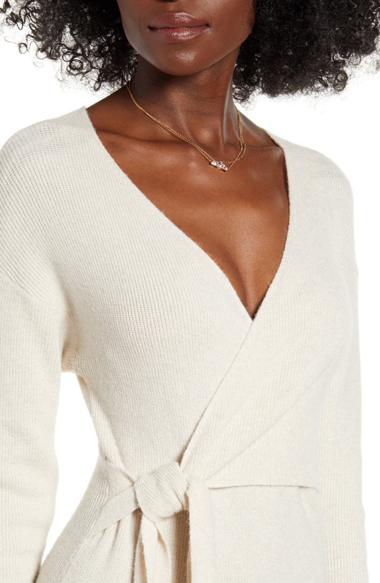 Leith Wrap Sweater Dress, Alternate, color, 