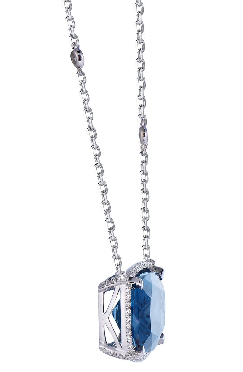 Kahn High Jewelry London Blue Topaz Necklace with Diamonds, Alternate, color, London Blue