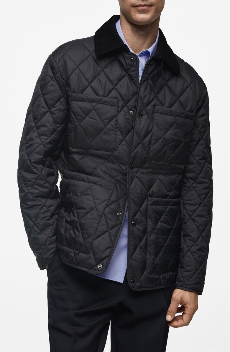 MANGO Water Repellent Quilted Jacket, Alternate, color, 